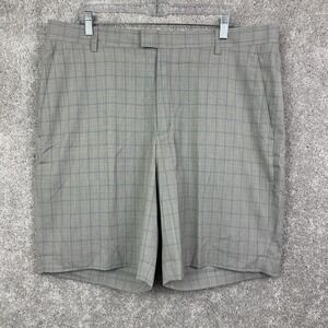 Tiger Woods Collection Gray Blue Plaid Shorts Men Size 38 Golf Performance‎